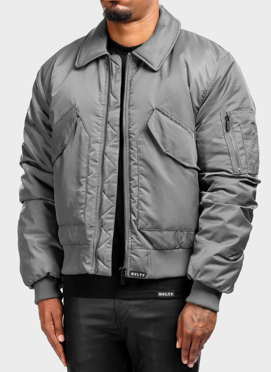Aviator Flight Jacket - Grey