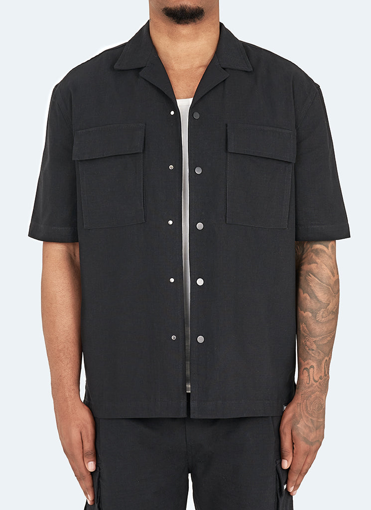 Vintage Cargo-Hemd – Schwarz