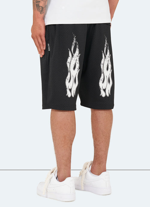 Vintage Flame Shorts - Black