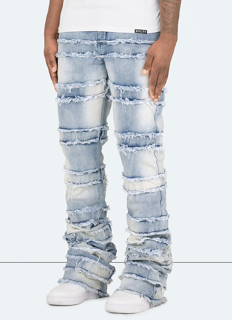 Vintage Flare Thread Jeans - Blau