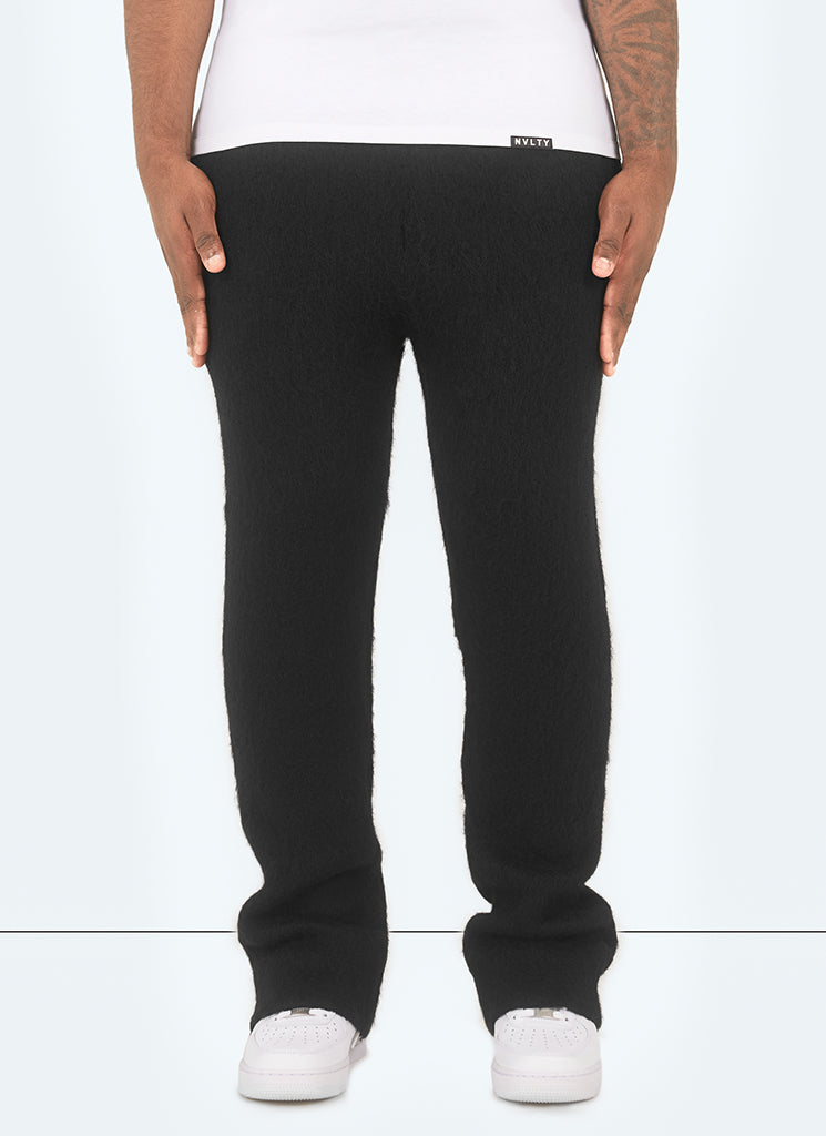 Mohair Flare Joggers - Black