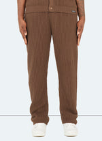 Crochet Knit Trousers - Brown