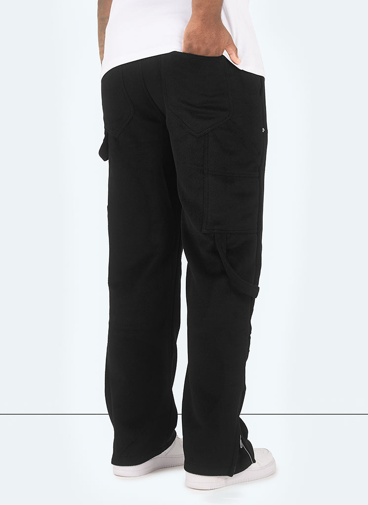 Carpenter-Nietenhose aus schwerer Wolle - Schwarz