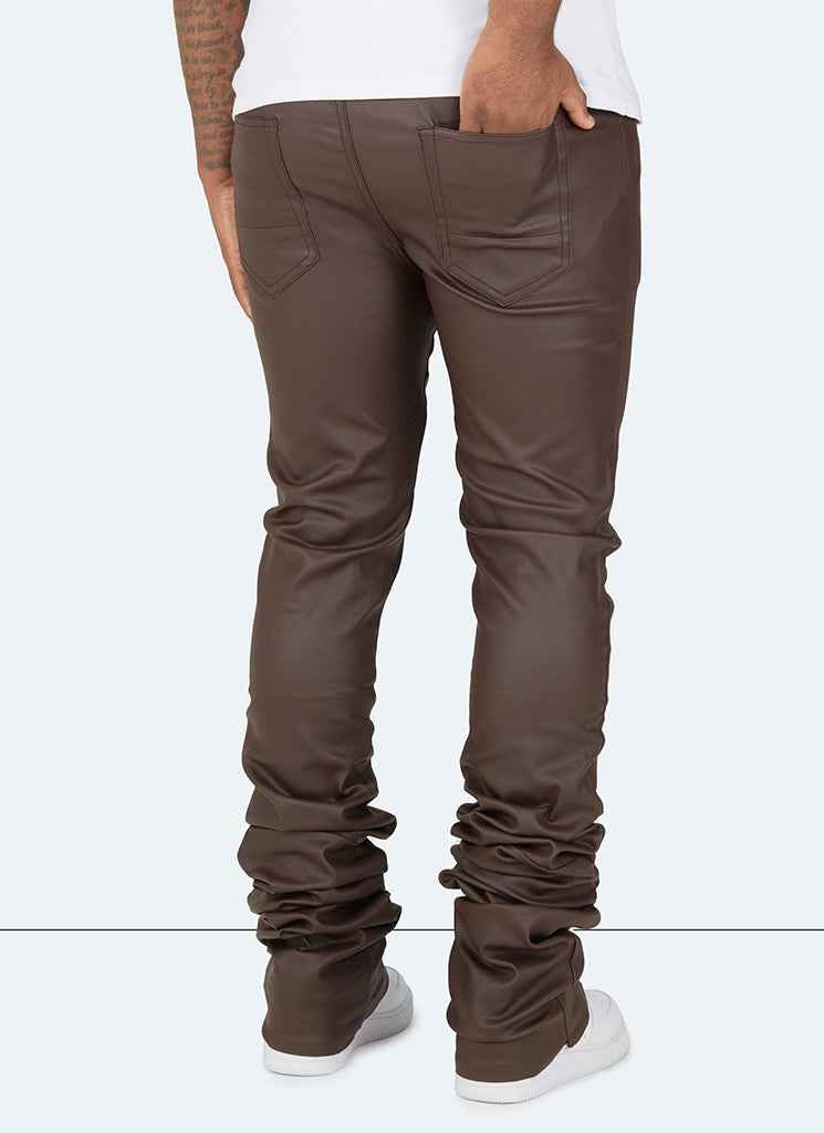 Vintage Stacked Wax Jeans - Braun