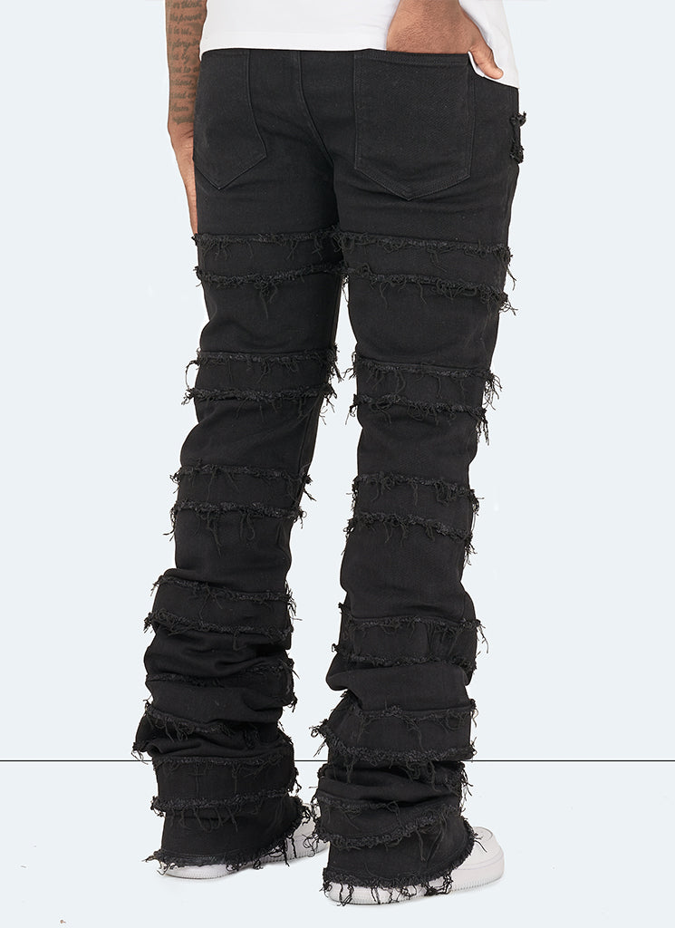 Vintage Flare Thread Jeans - Schwarz