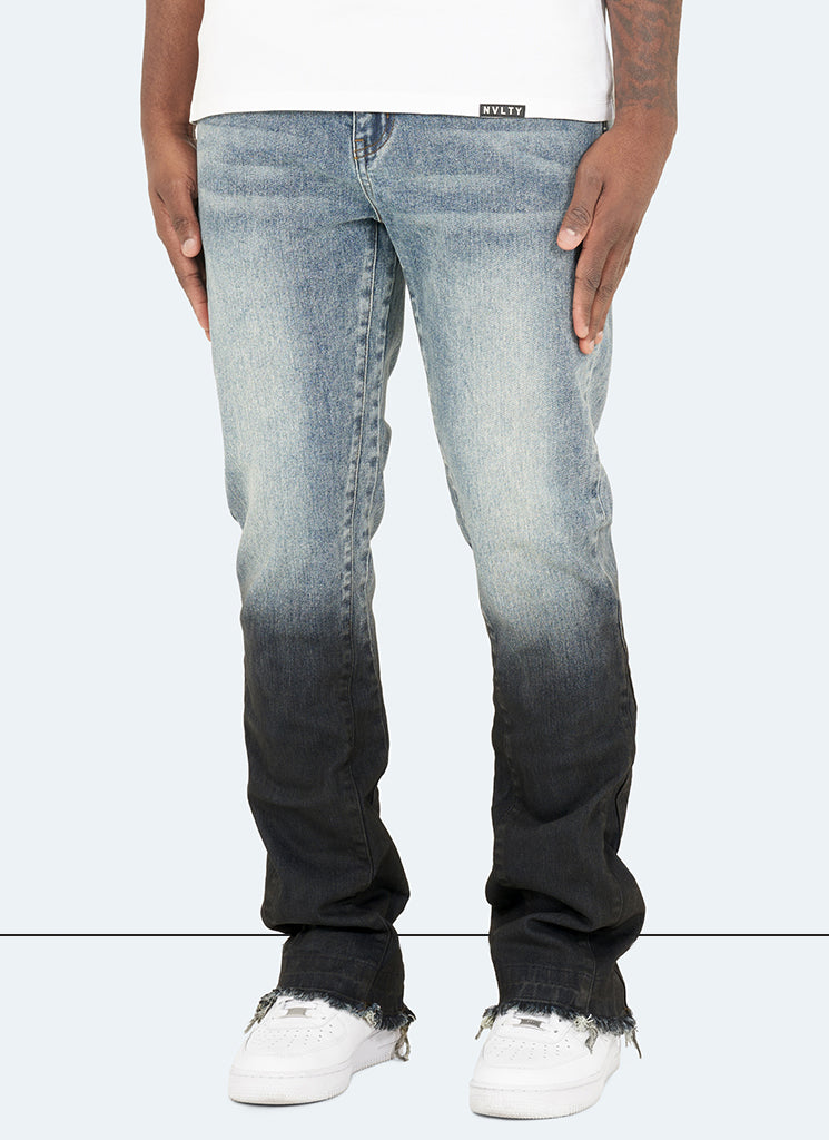 Vintage Flare Deep Fade Jeans - Blau