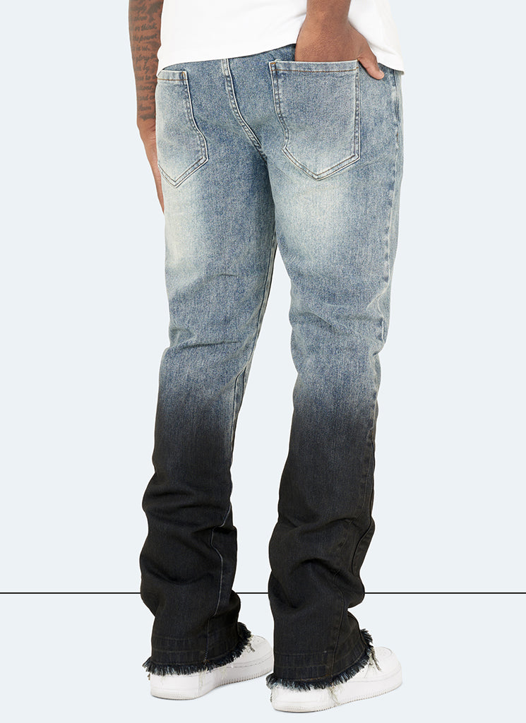 Vintage Flare Deep Fade Jeans - Blau