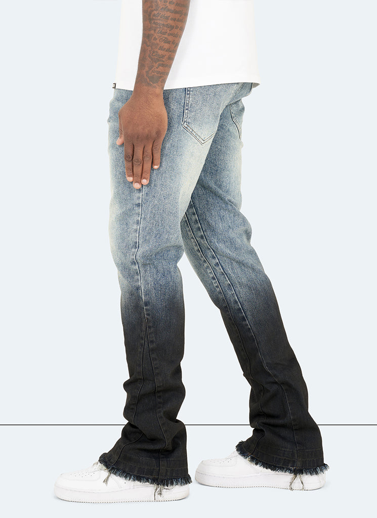 Vintage Flare Deep Fade Jeans - Blau