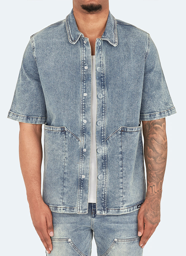 Vintage Carpenter Jeanshemd - Blau
