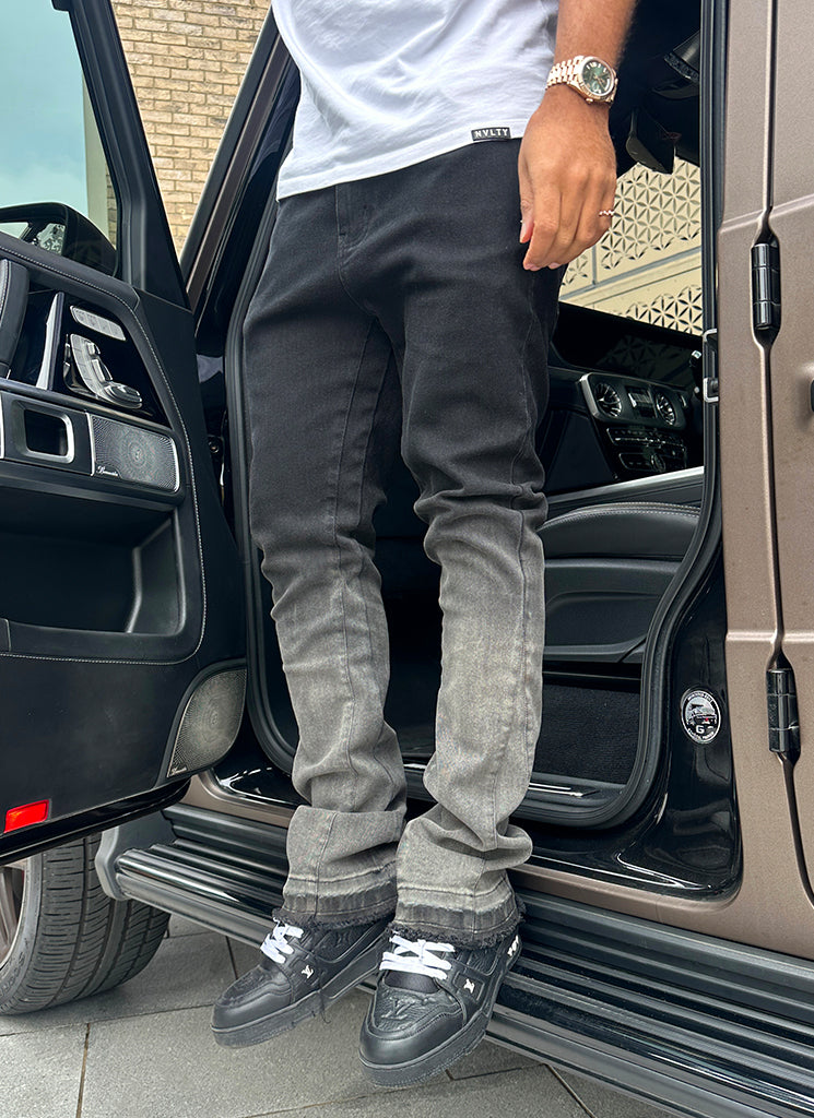 Vintage Flare Deep Fade Jeans - Schwarz