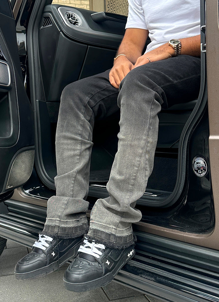 Vintage Flare Deep Fade Jeans - Schwarz