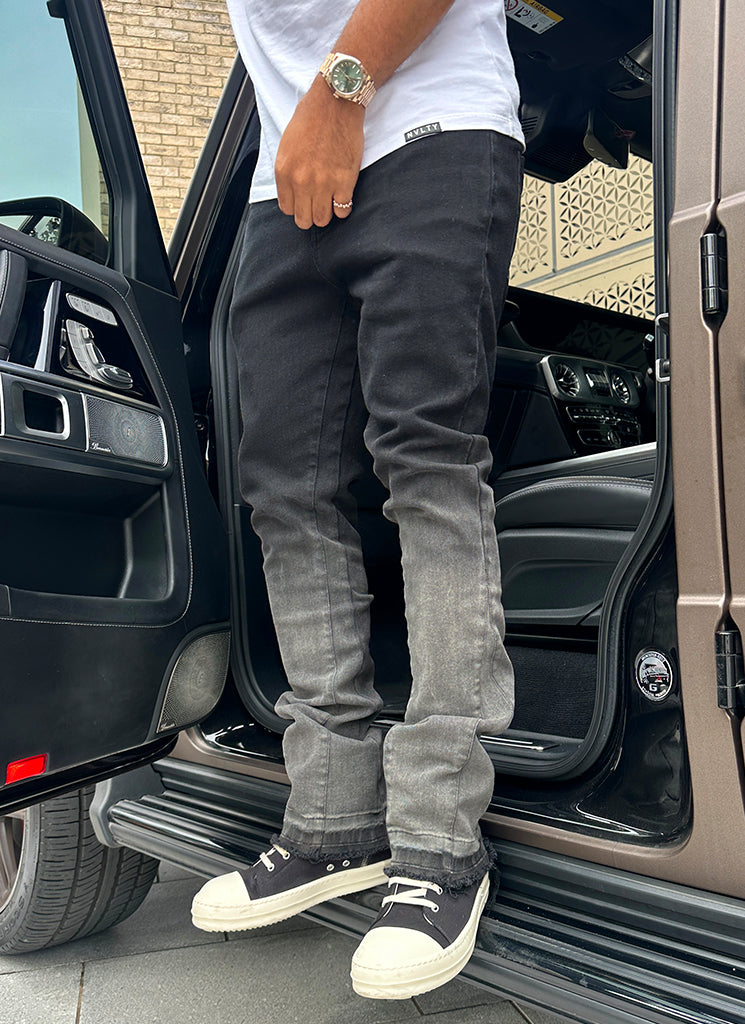 Vintage Flare Deep Fade Jeans - Schwarz