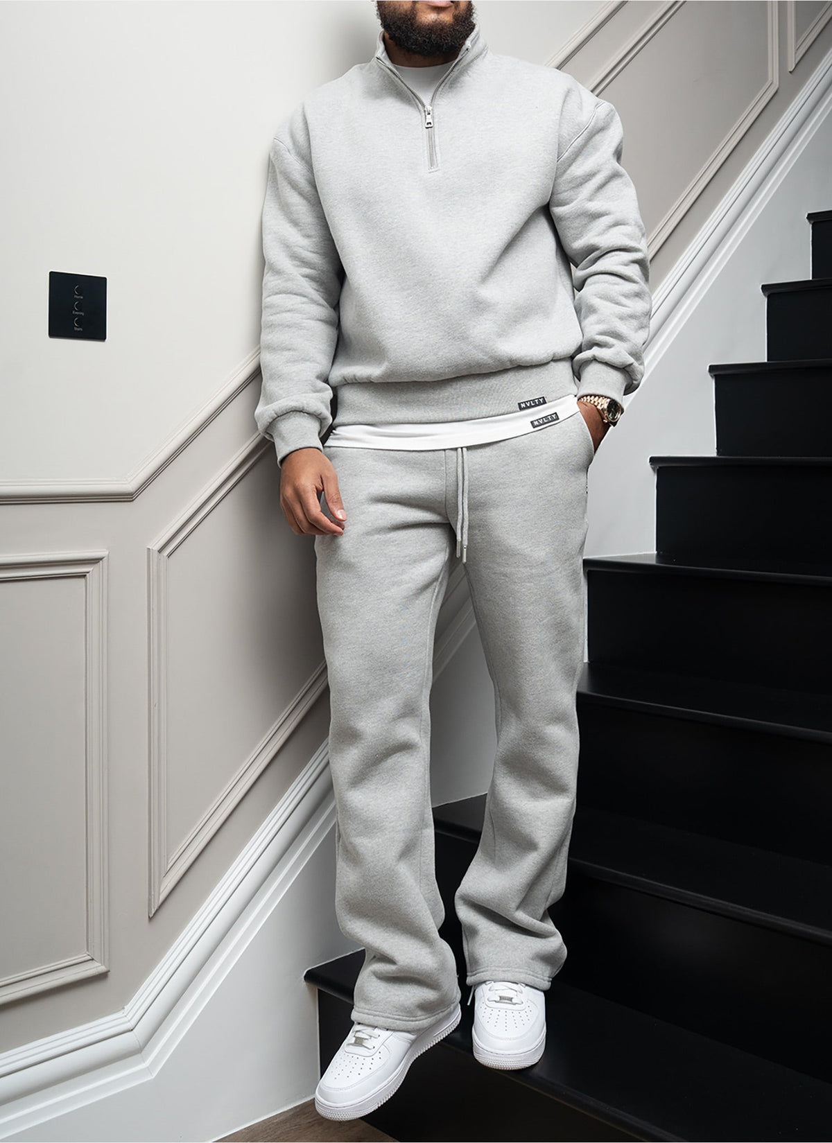 Heavyweight Luxe Quarter Zip - Grey