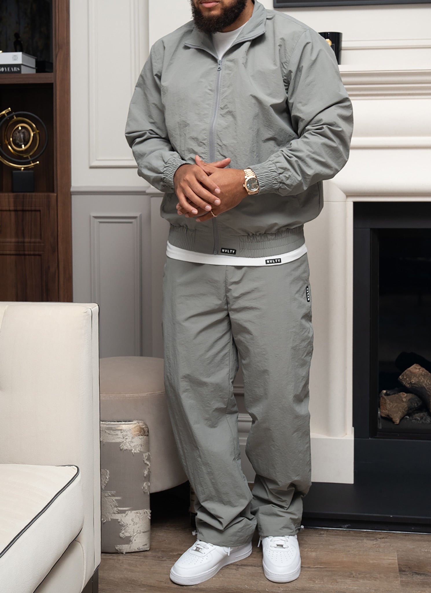 Heavyweight Shell Track Pants - Grey