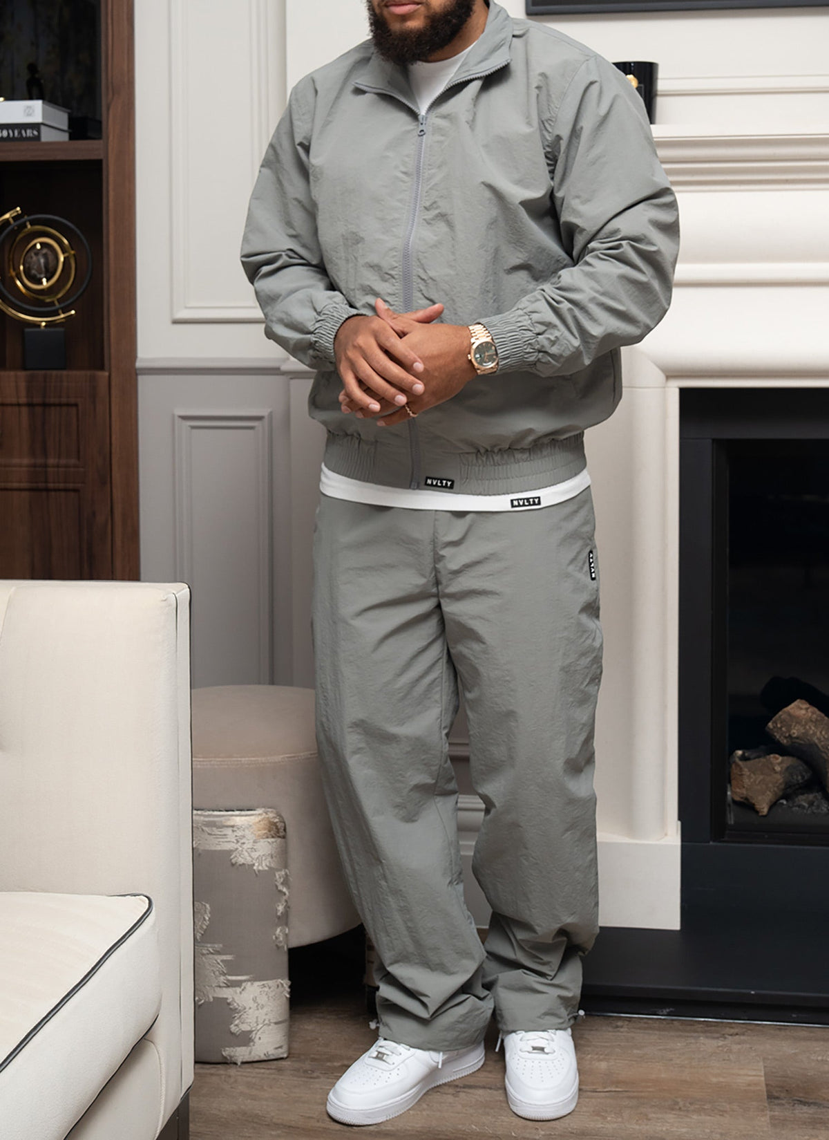 Heavyweight Shell Track Jacket - Grey