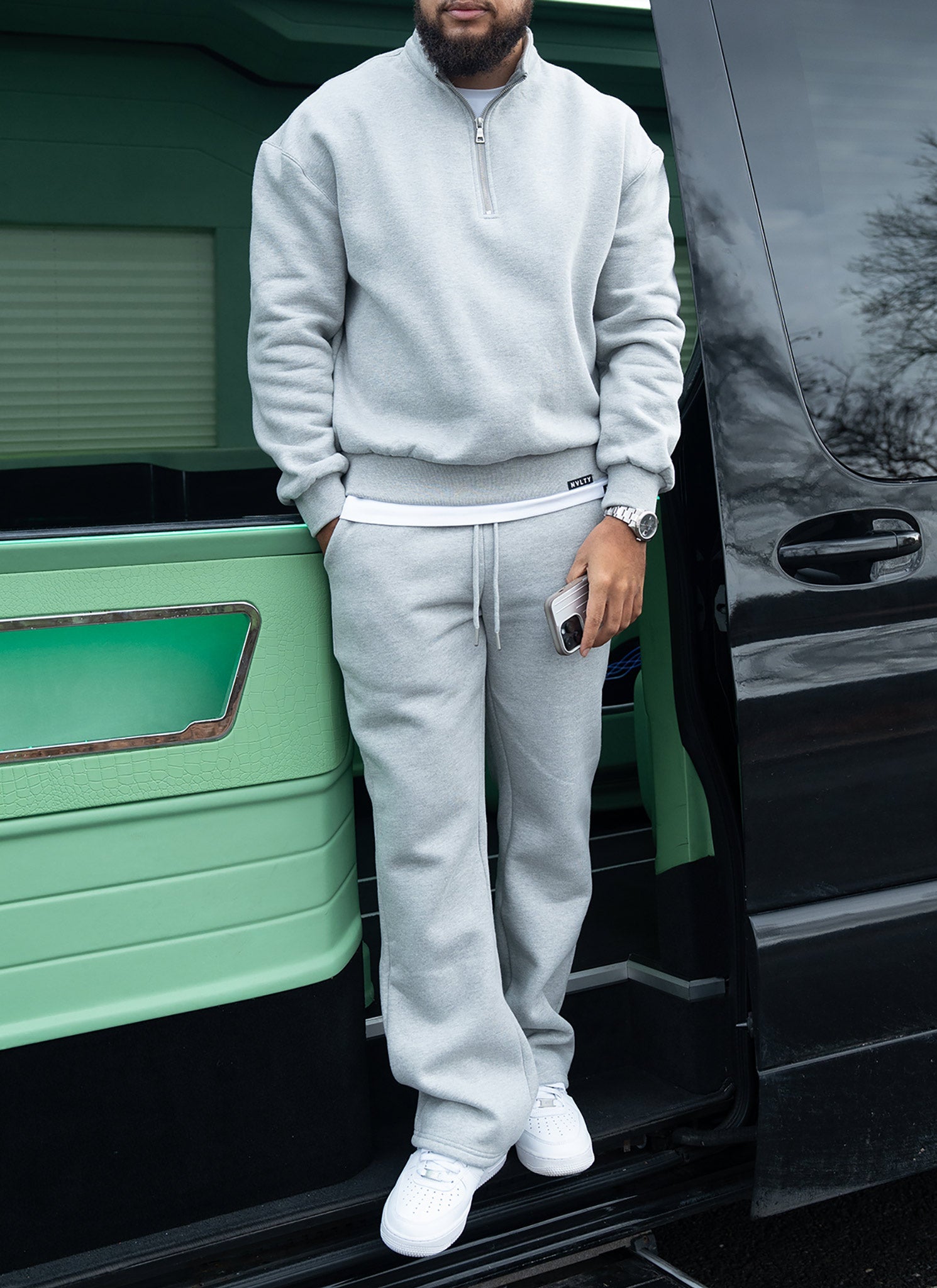 Heavyweight Luxe Flare Joggers - Grey