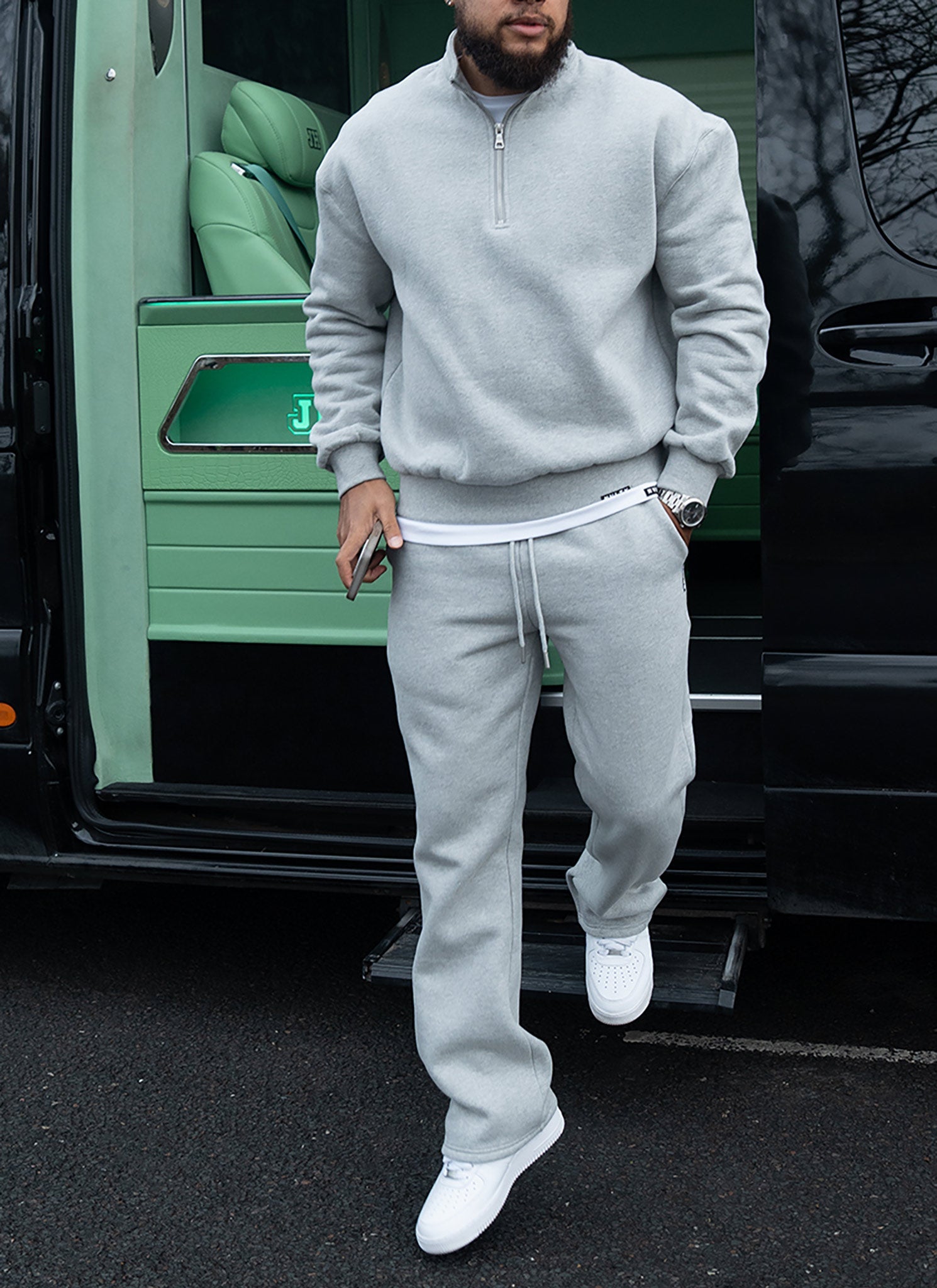 Heavyweight Luxe Flare Joggers - Grey