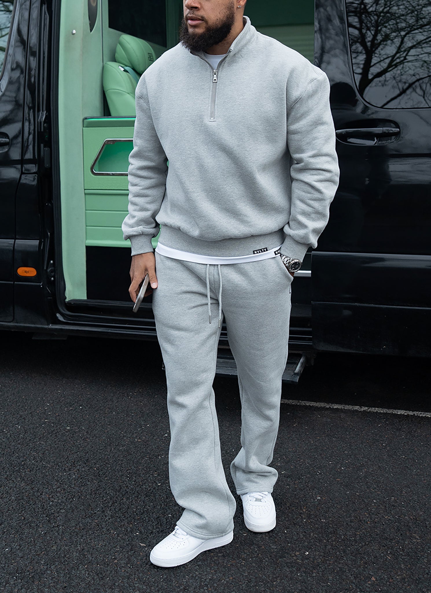 Heavyweight Luxe Flare Joggers - Grey