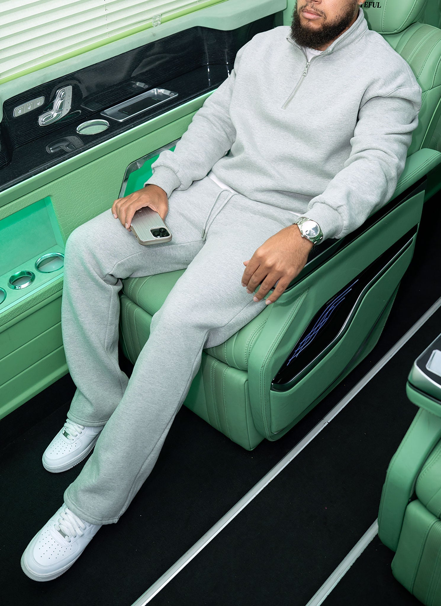 Heavyweight Luxe Quarter Zip - Grey