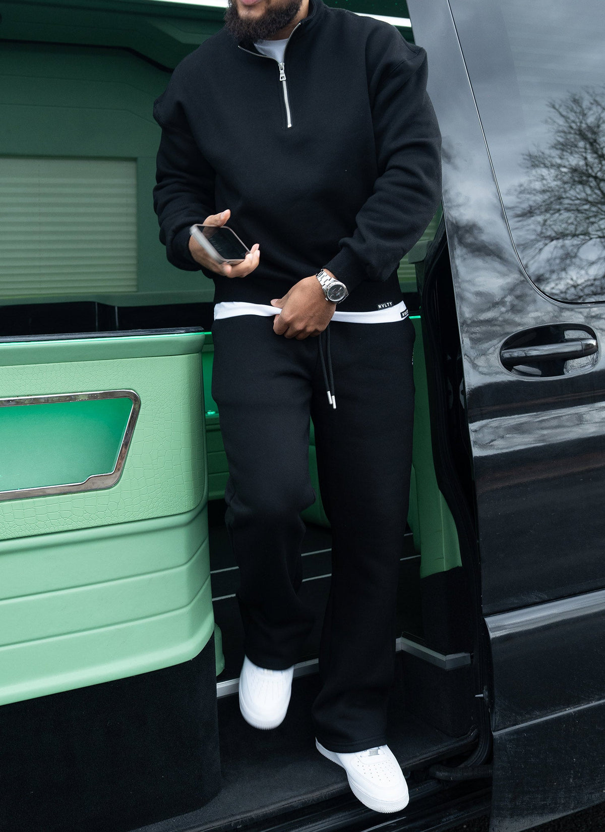 Heavyweight Luxe Quarter Zip - Black