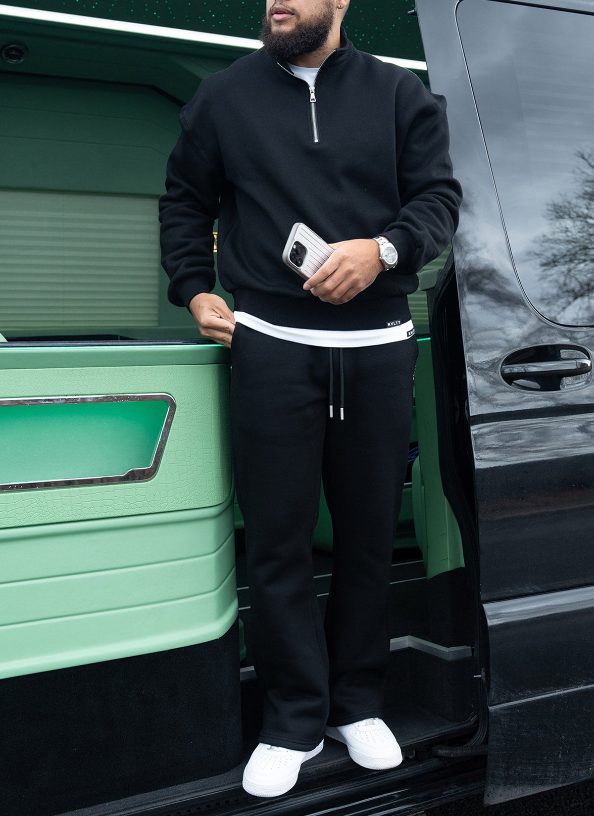 Heavyweight Luxe Quarter Zip - Black