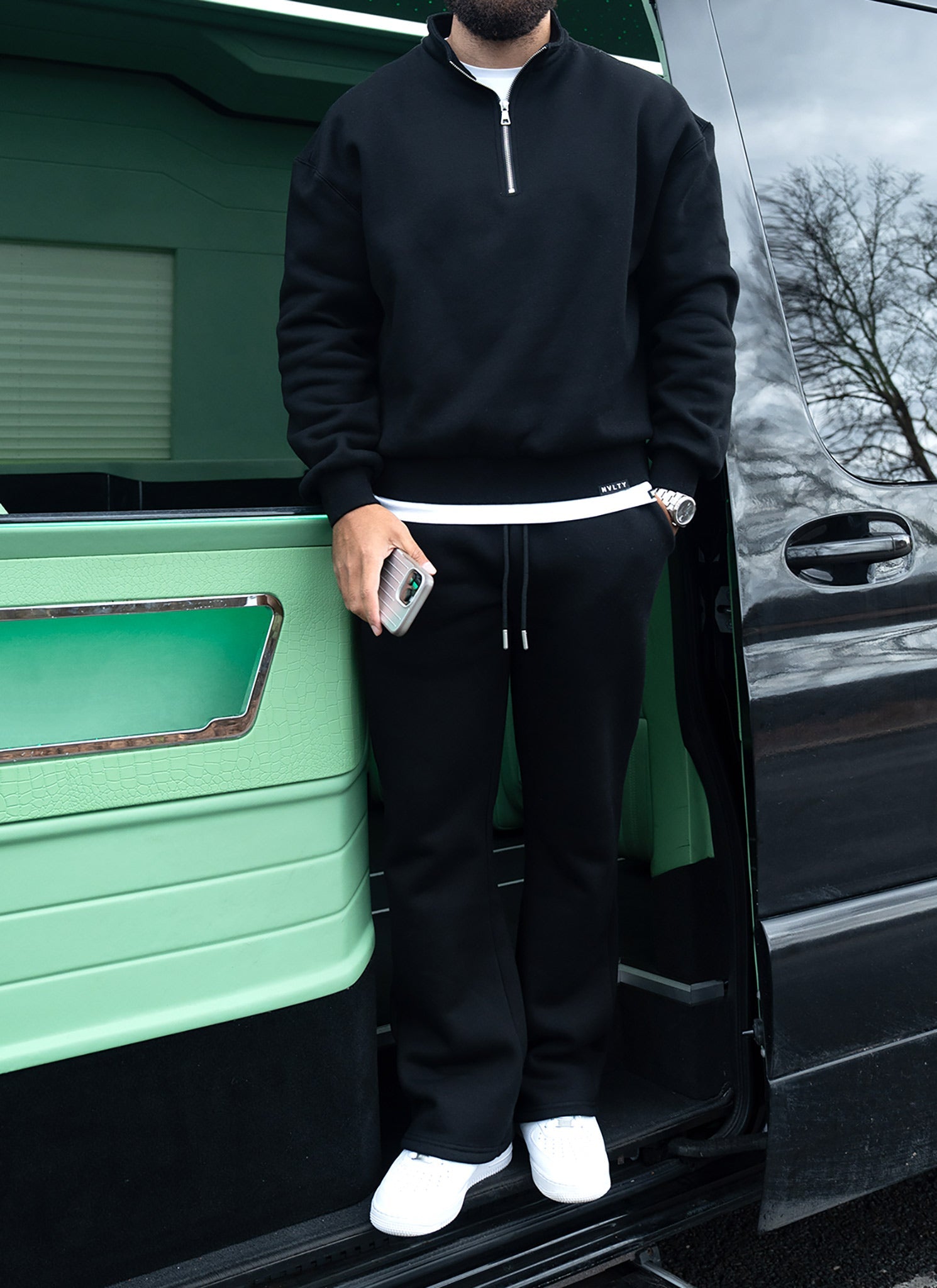 Heavyweight Luxe Quarter Zip - Black