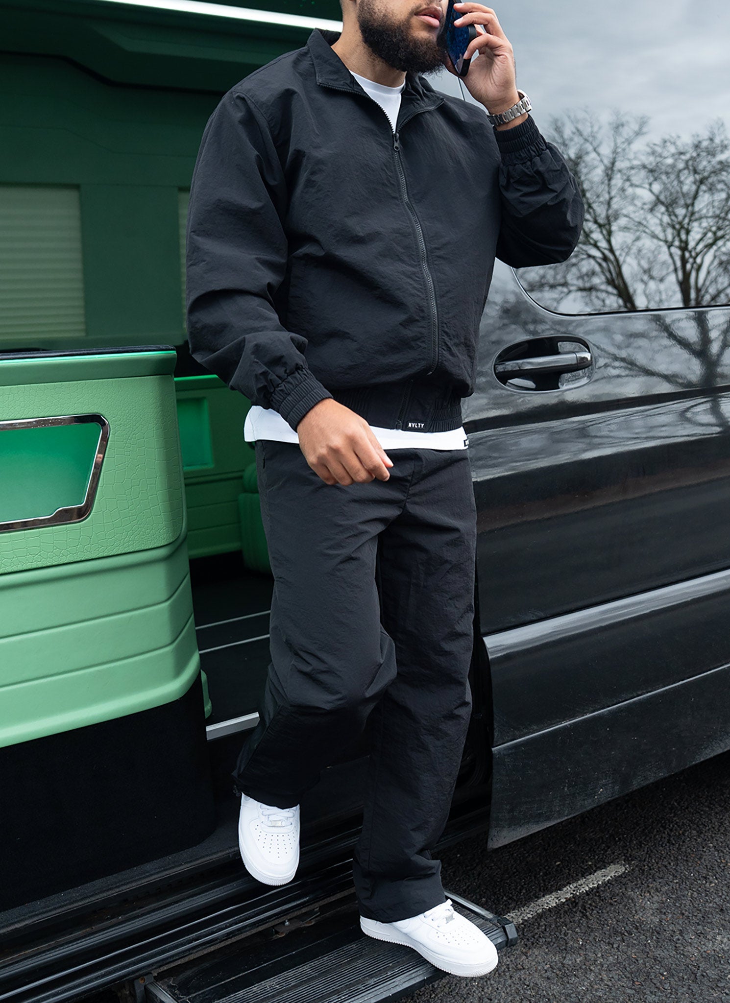 Heavyweight Shell Track Pants - Black