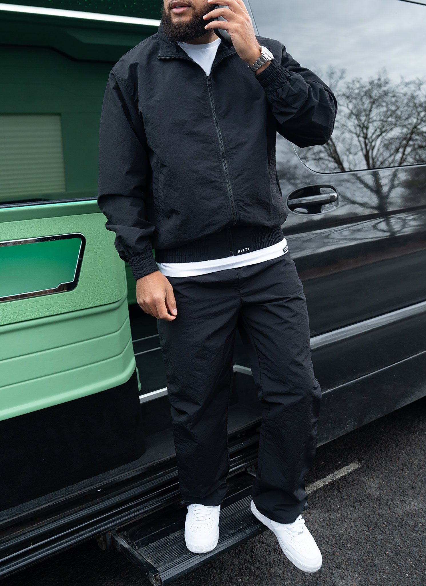 Heavyweight Shell Track Pants - Black