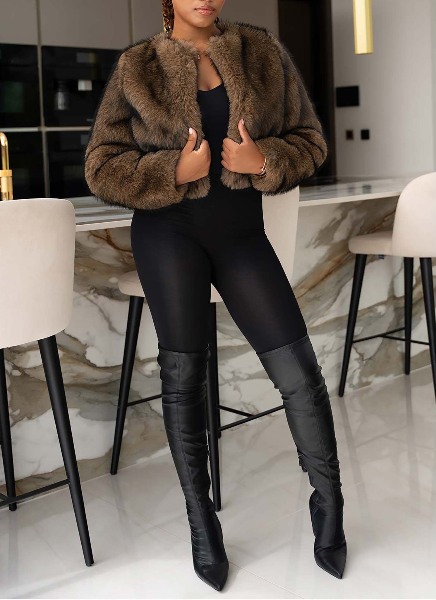 Fur Jacket - Brown