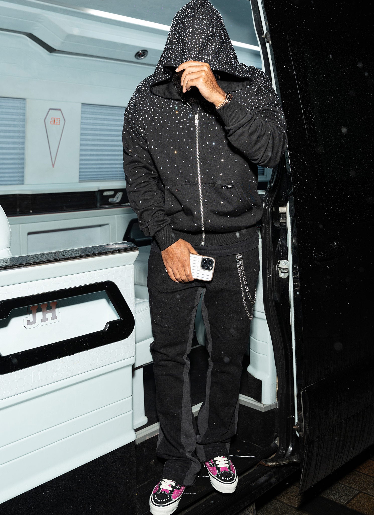 Vintage Flooded VVS Zip Hoodie - Black