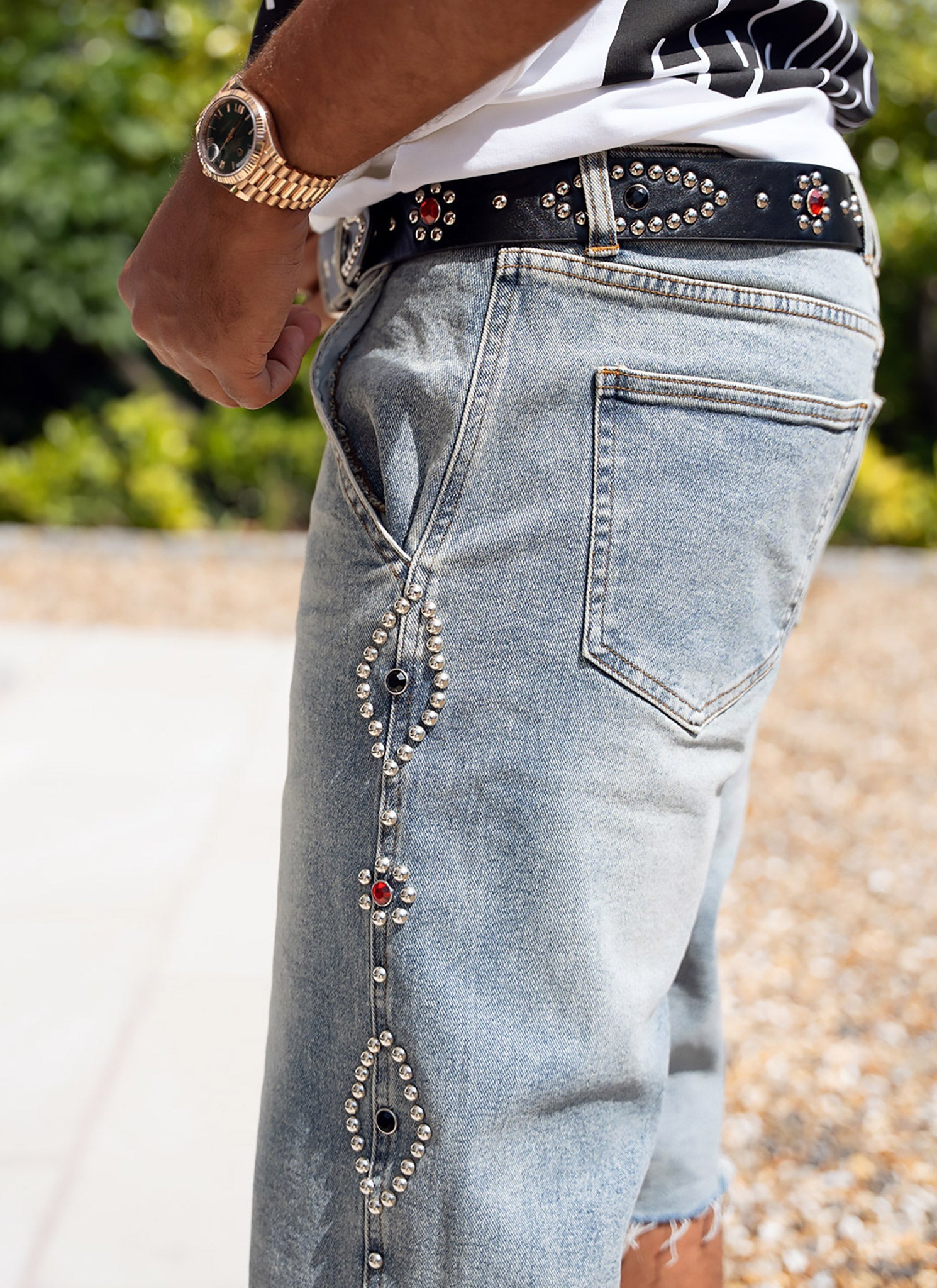 Vintage Studded Belt - Black