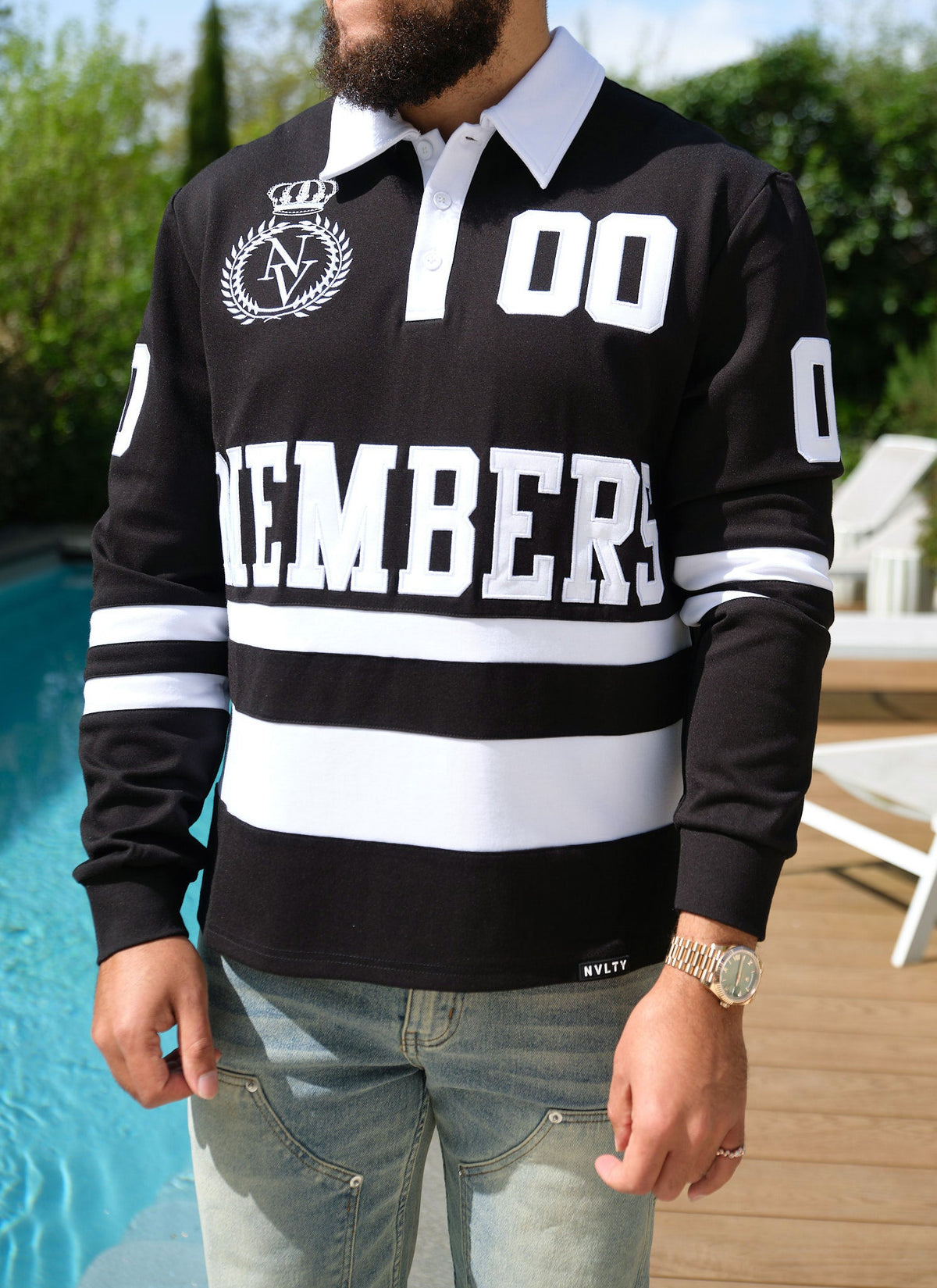 Members Royal Rugby Shirt - Black