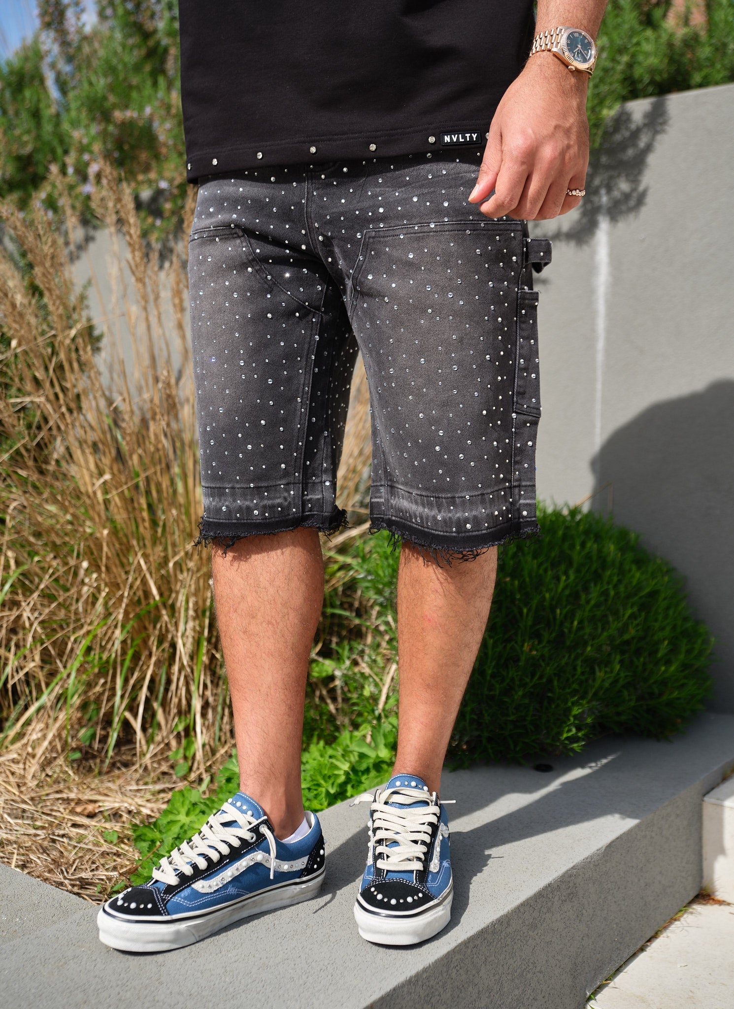 Vintage Flooded VVS Carpenter Denim Shorts - Black