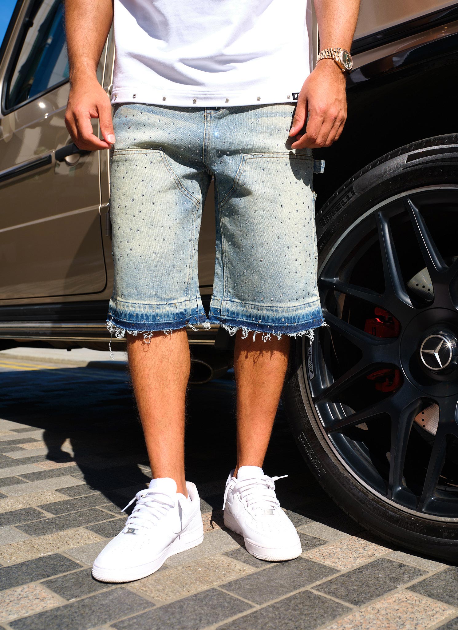 Vintage Flooded VVS Carpenter Denim Shorts - Blue