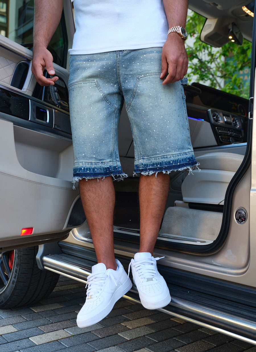 Vintage Flooded VVS Carpenter Denim Shorts - Blue