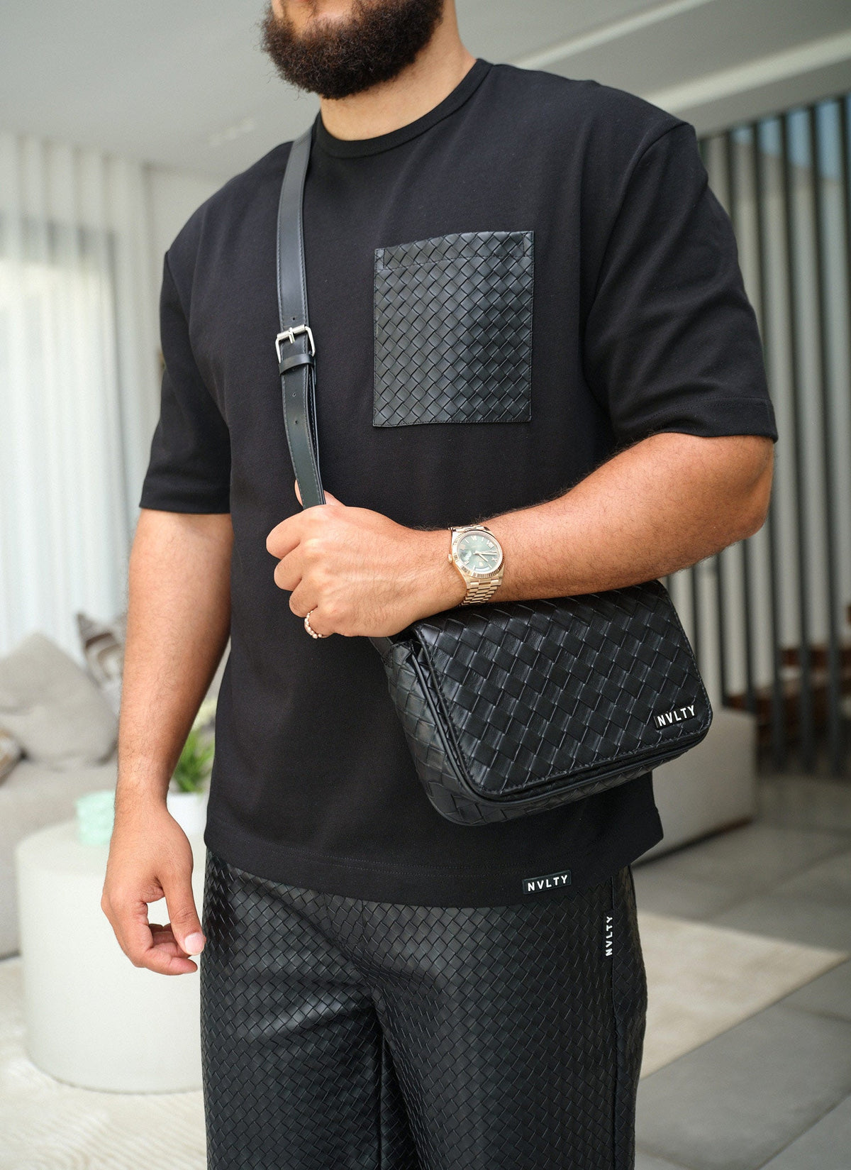 Interlock Crossbody Bag - Black