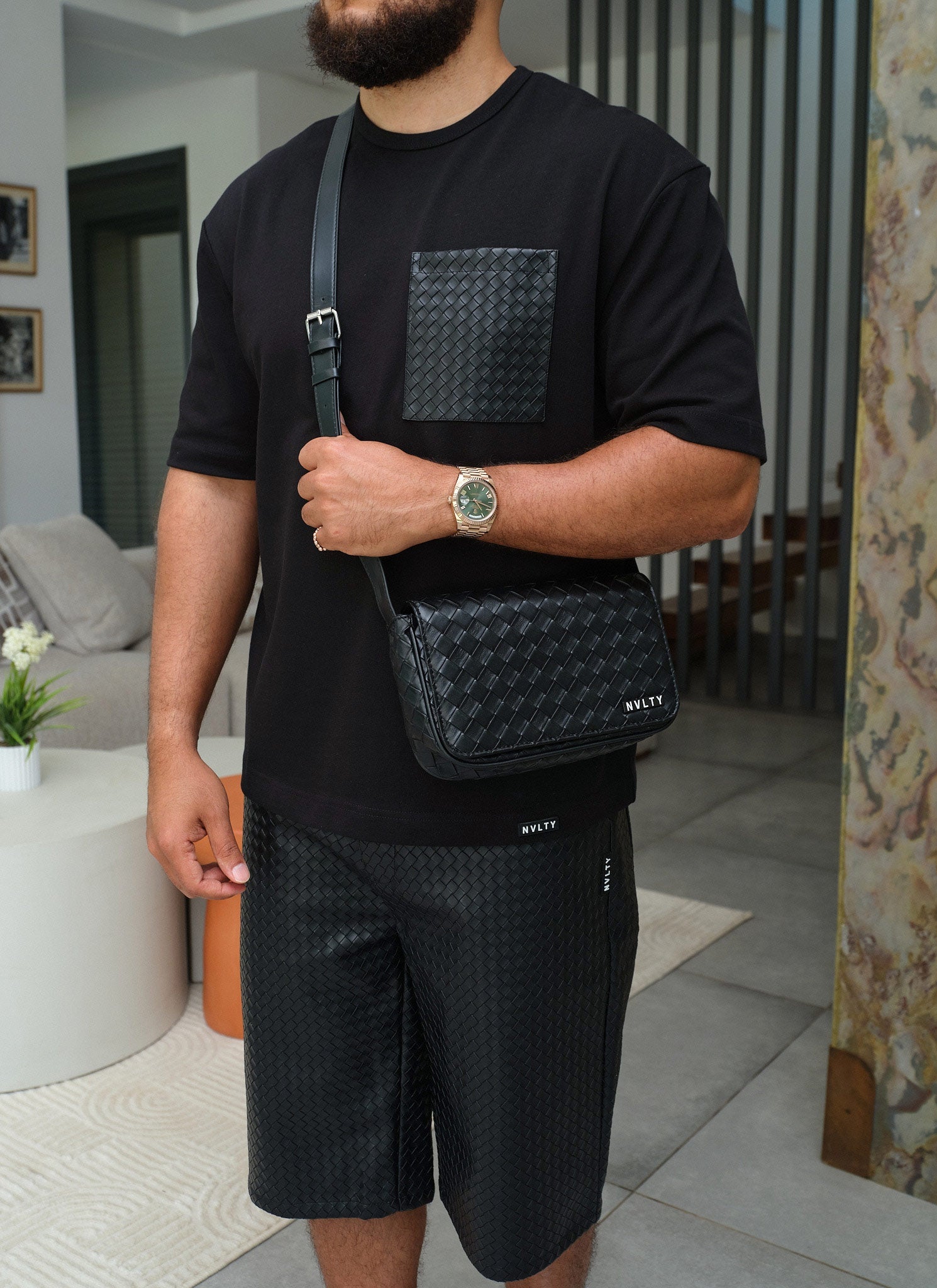Interlock Crossbody Bag - Black