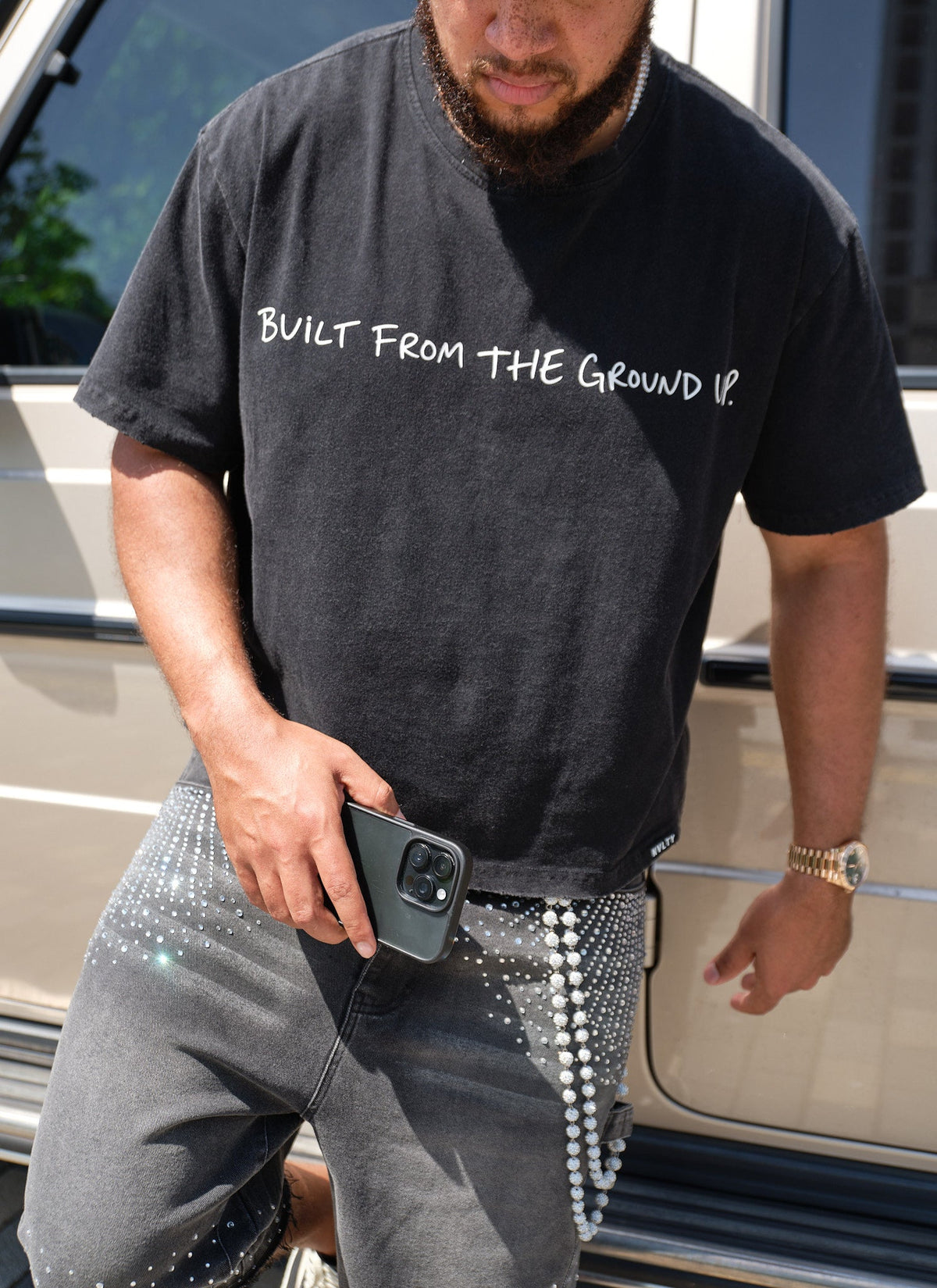 Vintage BFTGU Crop T-Shirt - Black