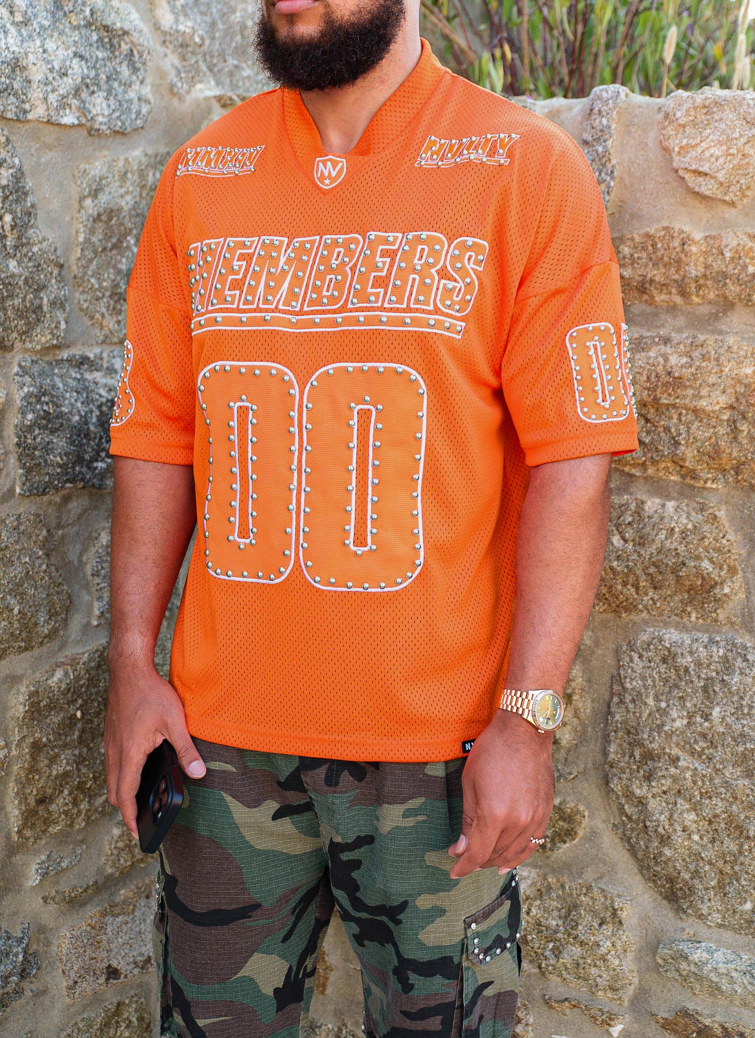 Members Studded Jersey - Orange