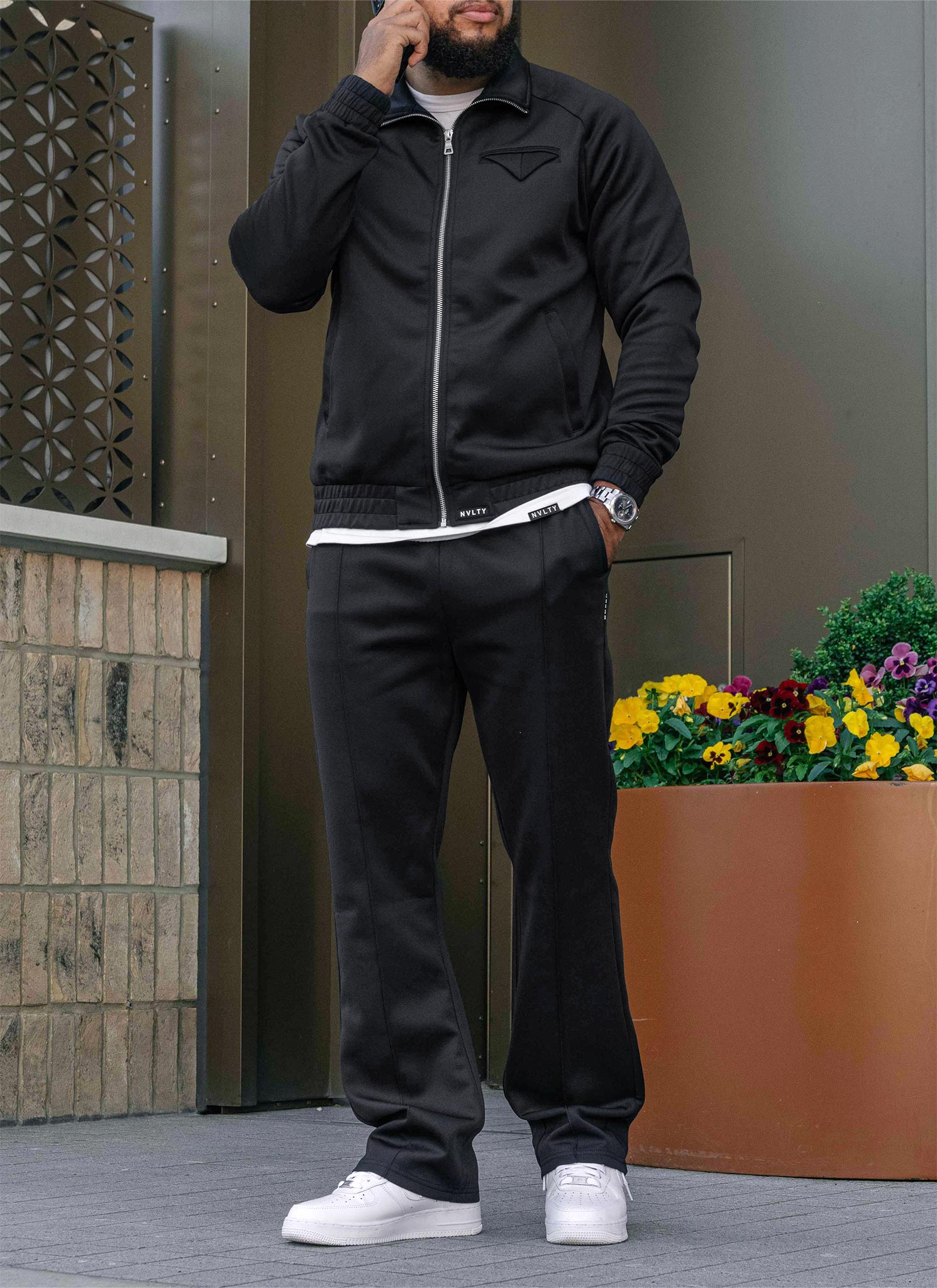 Pleat Track Pants - Black