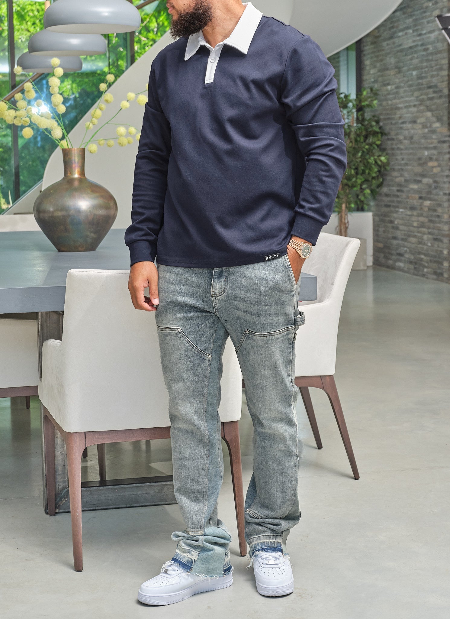 Luxe Rugby Shirt - Navy