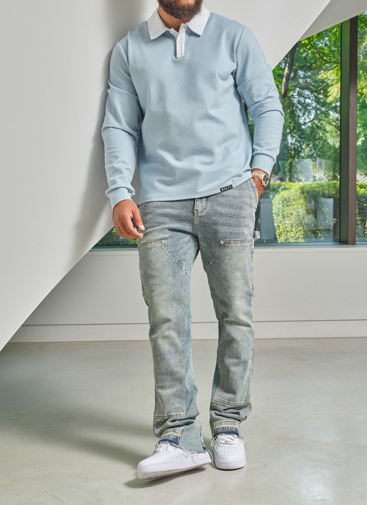 Luxe Rugby Shirt - Baby Blue
