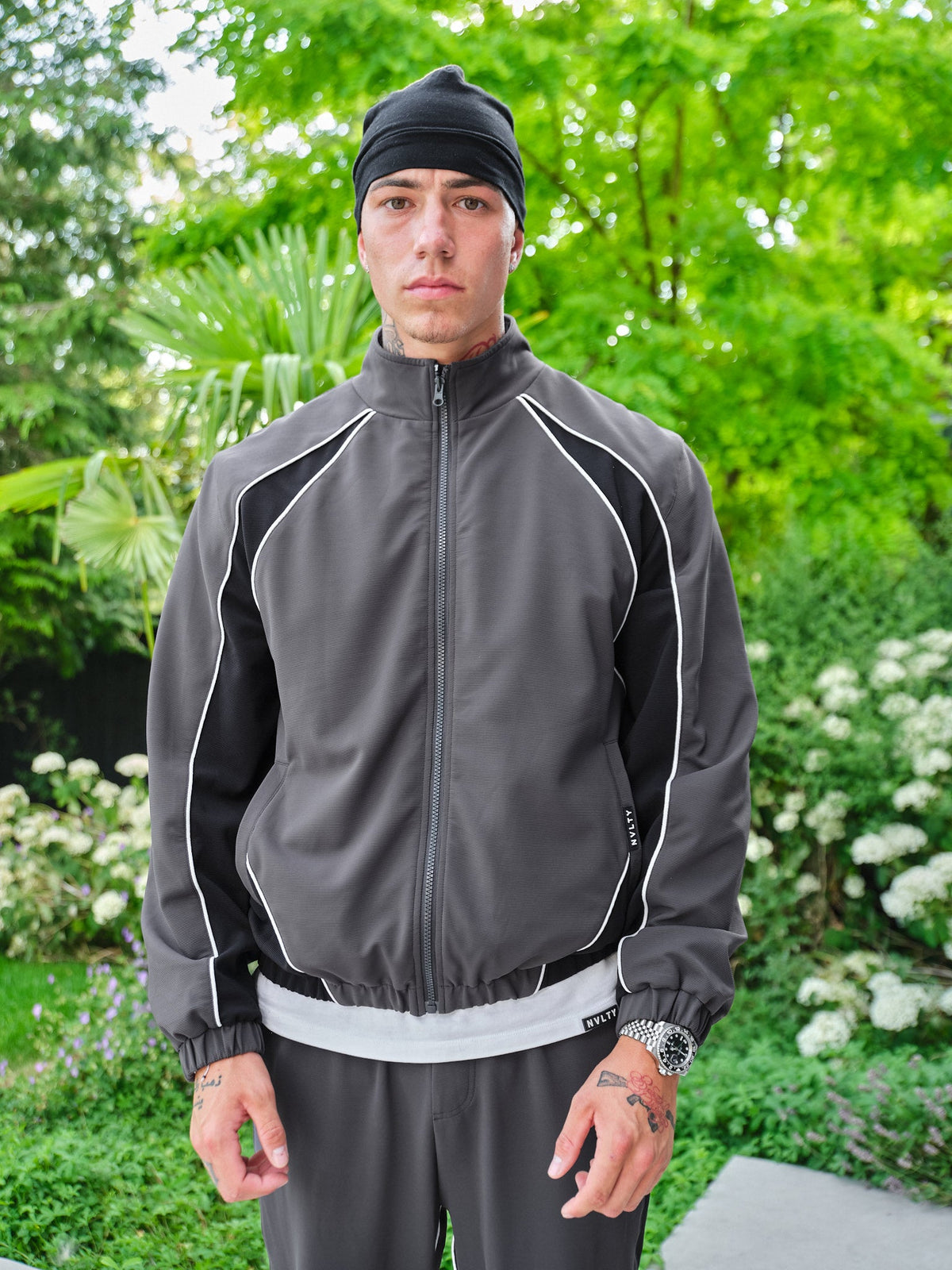 Athletic Track Jacket - Grey