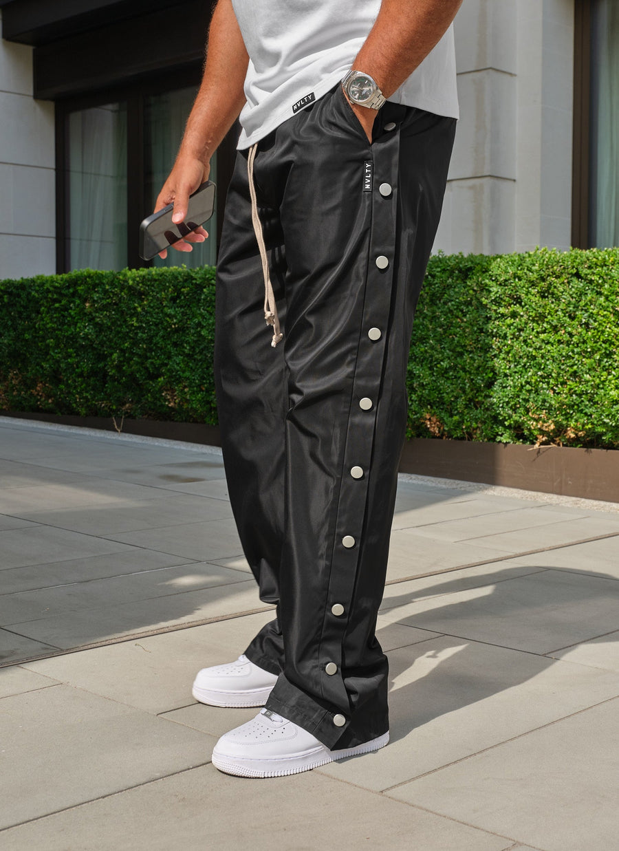 Nylon Snapper Track Pants - Black