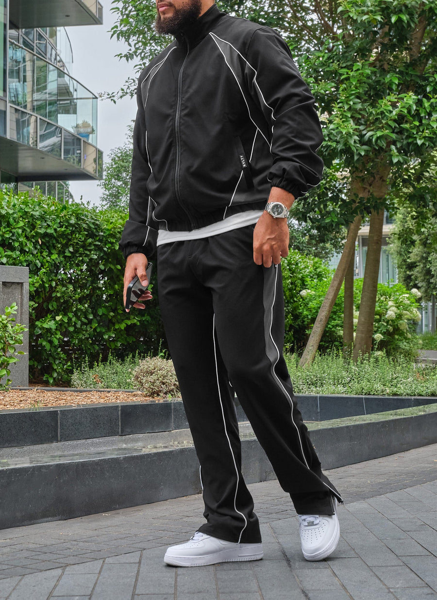 Athletic Track Jacket - Black