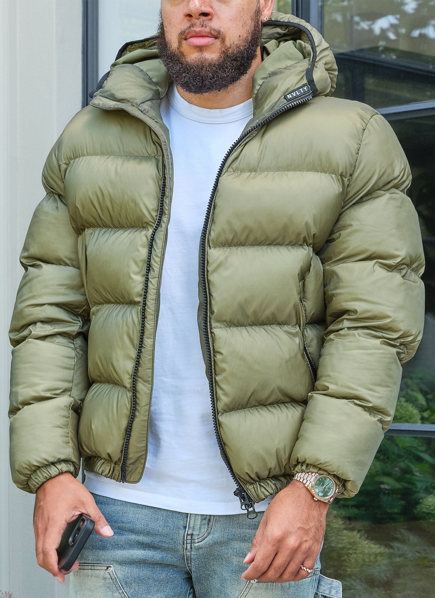 Luxe Puffer Jacket - Khaki