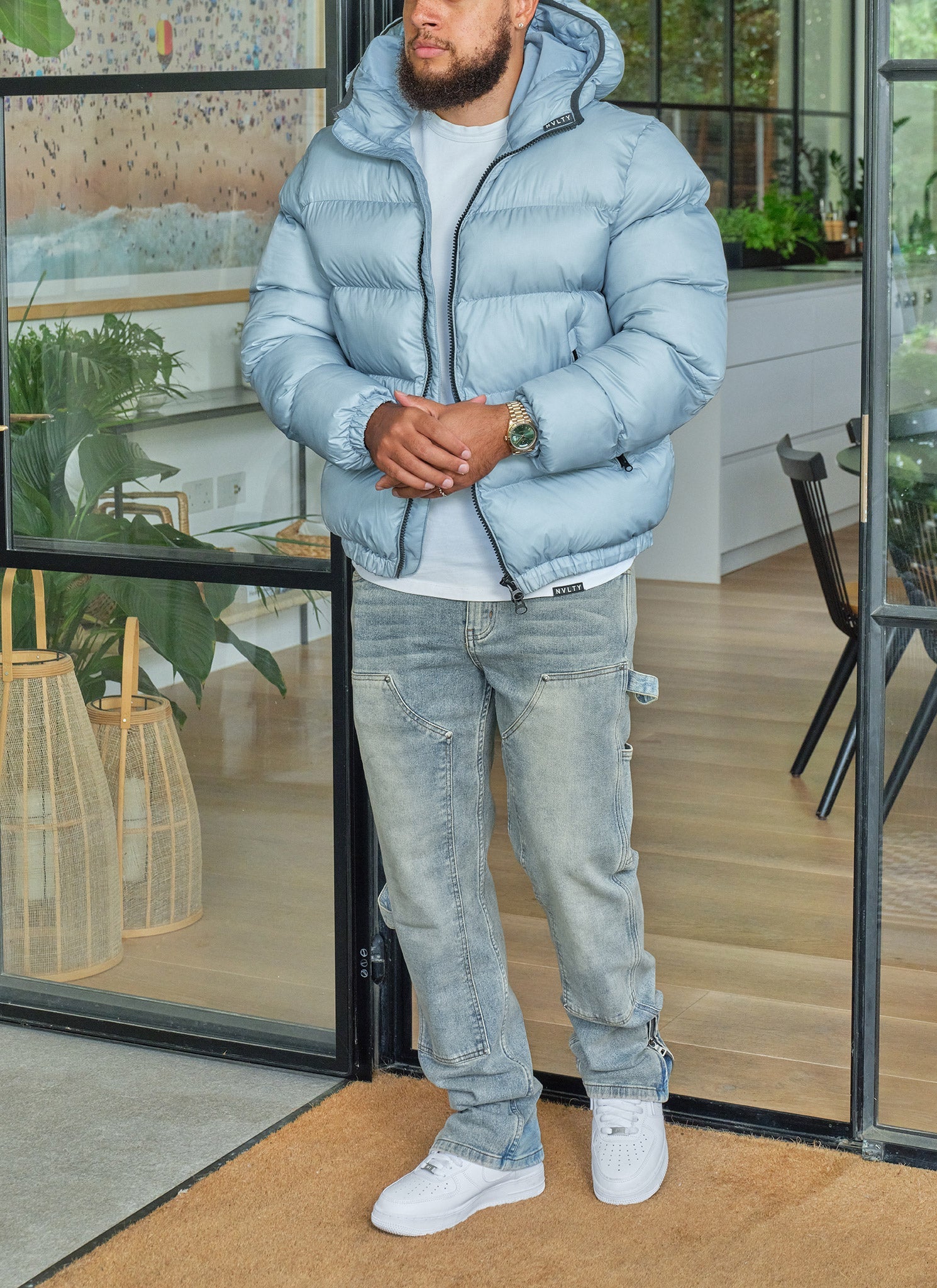 Luxe Puffer Jacket - Baby Blue