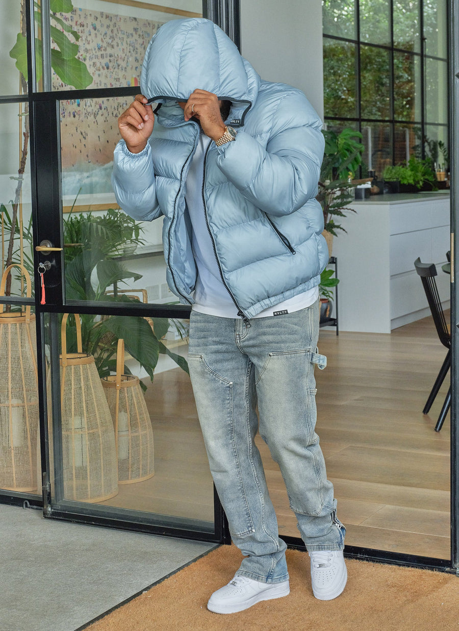 Luxe Puffer Jacket - Baby Blue