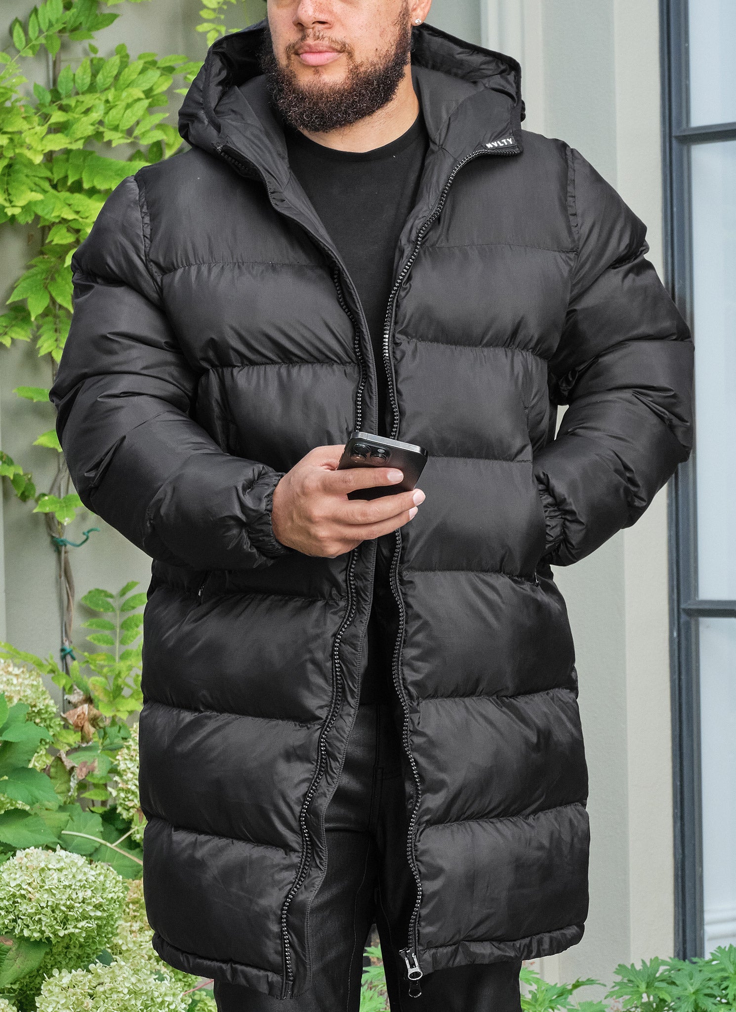 Luxe Long Puffer Jacket - Black