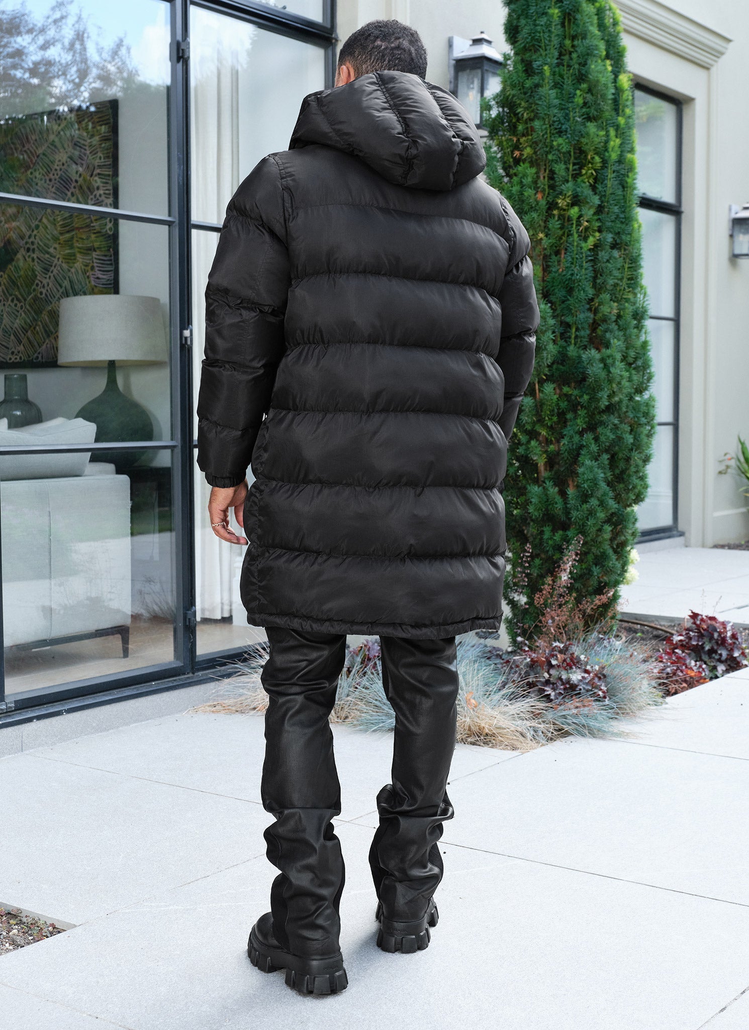 Luxe Long Puffer Jacket - Black